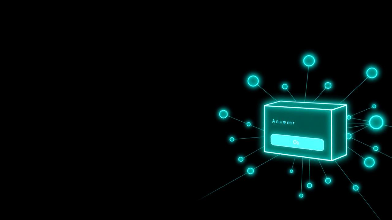 AI answer box connected to a network of sources