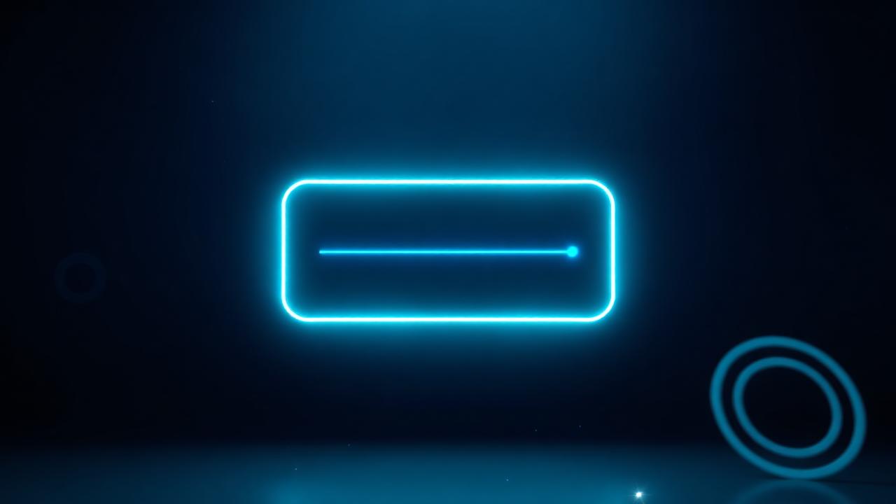 Glowing prompt input field surrounded by neon particles